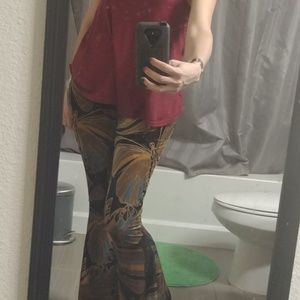 Free people velvet bellbottom pants